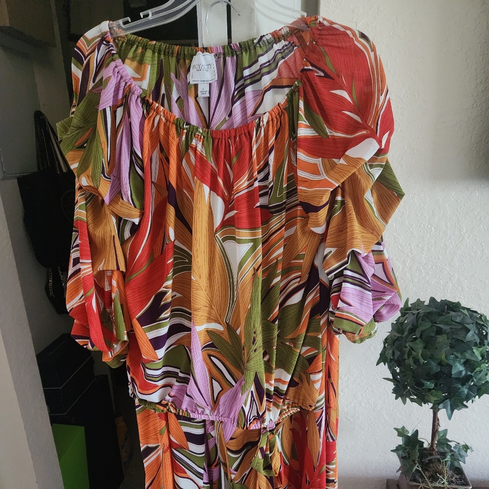 Royalty For Me Orange Pink Maxi Bubble Capri Set